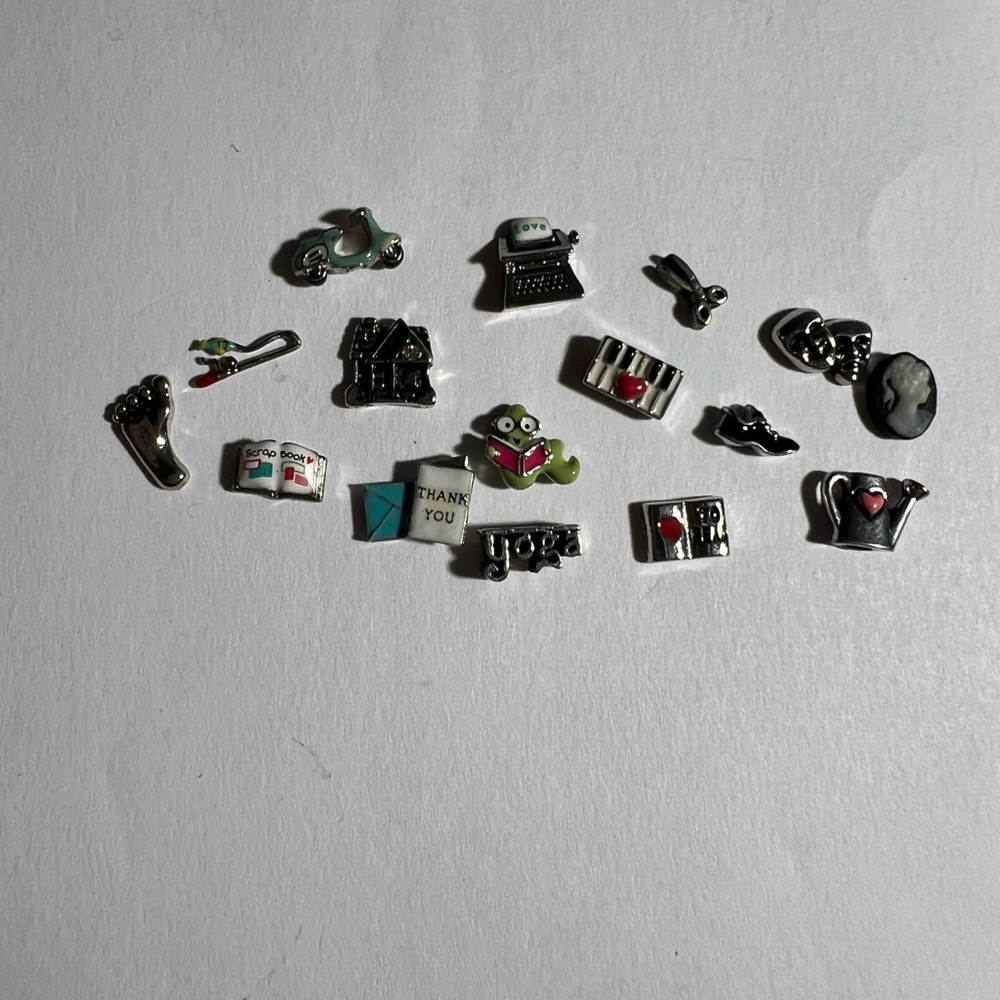 Assorted Silver Charms with Color Accents